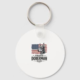 Proud Doberman Dad Vintage Flag Vector Design_1 Key Ring