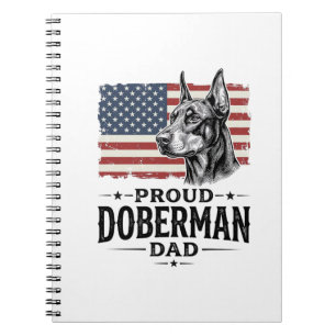 Proud Doberman Dad Vintage Flag Vector Design_1 Notebook