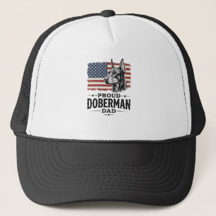 Proud Doberman Dad Vintage Flag Vector Design_1 Trucker Hat