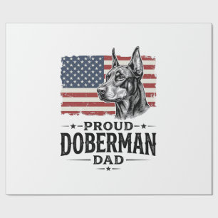 Proud Doberman Dad Vintage Flag Vector Design_1 Wrapping Paper