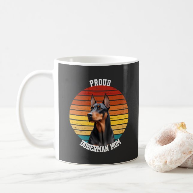 Proud Doberman Mum Coffee Mug (With Donut)