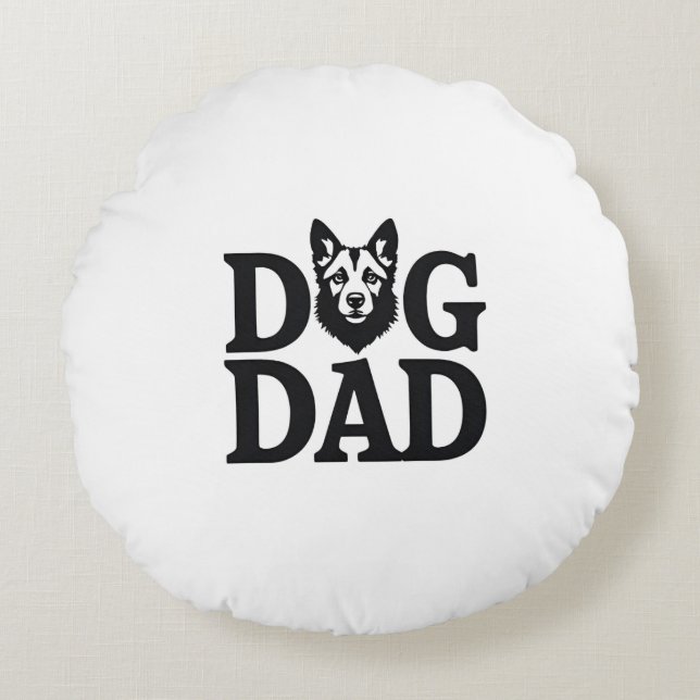 Proud Dog Dad Apparel & Accessories Round Cushion (Front)
