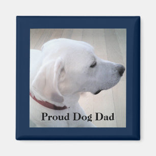Proud Dog Dad Cute White Labrador Mix Dog Profile Magnet