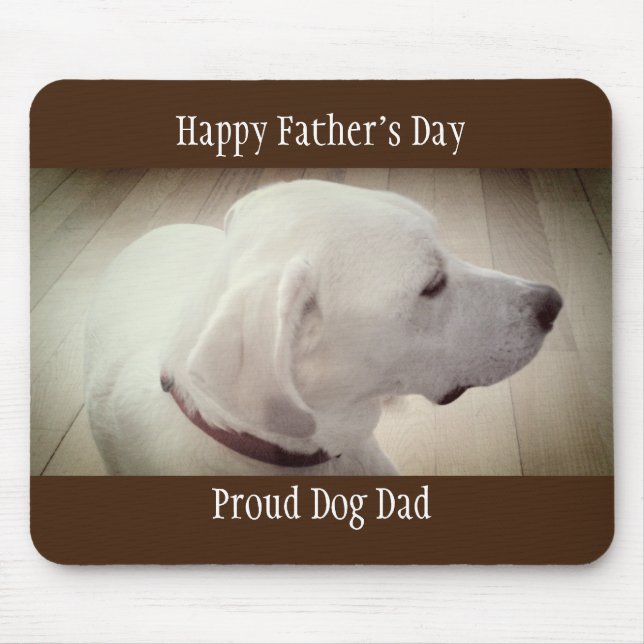 Proud Dog Dad Dark Brown Mouse Mat (Front)