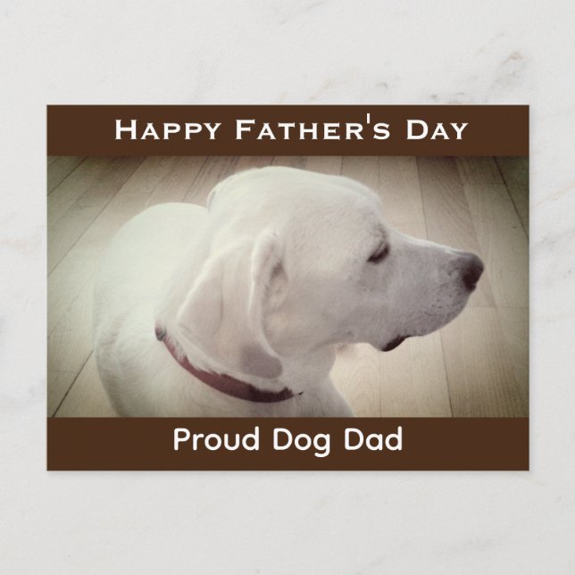 Proud Dog Dad Dark Brown Postcard (Front)