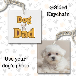 Proud Dog Dad Father's Day Double-Sided Key Ring