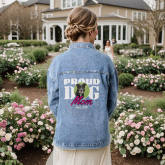 Proud Dog Mum – Custom Year & Photo Denim Jacket