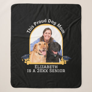 Proud Dog Mum is a Senior - Custom Graduation Sherpa Blanket