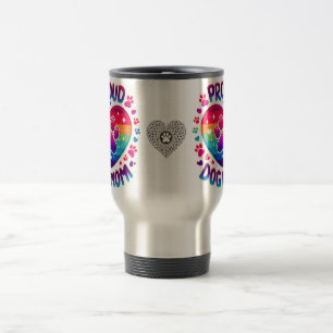 Proud Dog Mum Rainbow Heart Design Mug