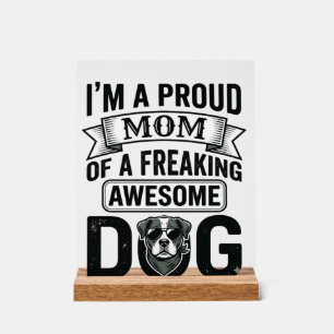 Proud Dog Mum Vintage Engraving Vector Design_1 Acrylic Sign