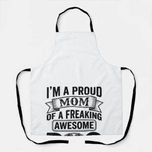 Proud Dog Mum Vintage Engraving Vector Design_1 Apron