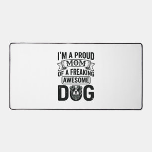 Proud Dog Mum Vintage Engraving Vector Design_1 Desk Mat