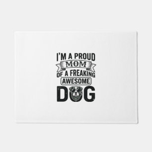 Proud Dog Mum Vintage Engraving Vector Design_1 Doormat