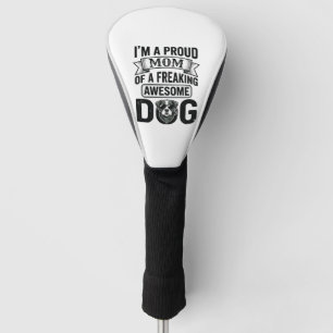 Proud Dog Mum Vintage Engraving Vector Design_1 Golf Head Cover