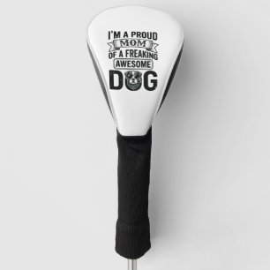 Proud Dog Mum Vintage Engraving Vector Design_1 Golf Head Cover