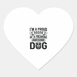 Proud Dog Mum Vintage Engraving Vector Design_1 Heart Sticker