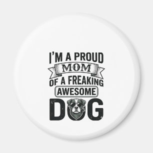 Proud Dog Mum Vintage Engraving Vector Design_1 Magnet