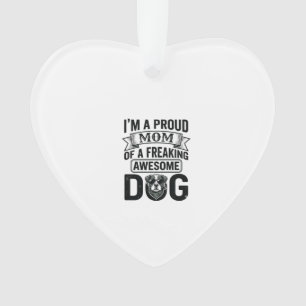 Proud Dog Mum Vintage Engraving Vector Design_1 Ornament