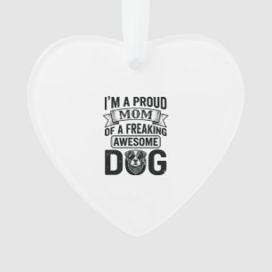 Proud Dog Mum Vintage Engraving Vector Design_1 Ornament
