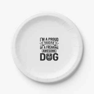 Proud Dog Mum Vintage Engraving Vector Design_1 Paper Plate
