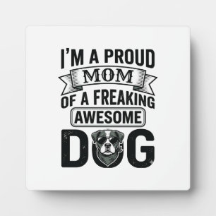 Proud Dog Mum Vintage Engraving Vector Design_1 Plaque