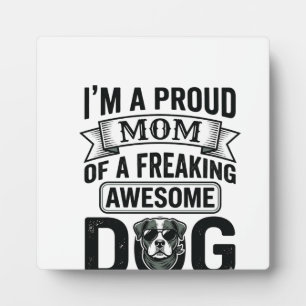 Proud Dog Mum Vintage Engraving Vector Design_1 Plaque