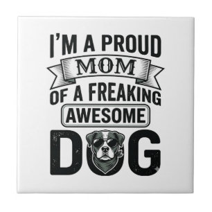 Proud Dog Mum Vintage Engraving Vector Design_1 Tile