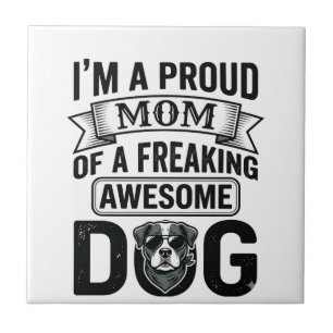 Proud Dog Mum Vintage Engraving Vector Design_1 Tile