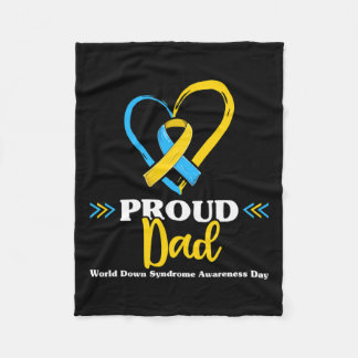 Proud Down Syndrome Dad Awareness  Fleece Blanket