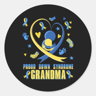 Proud Down Syndrome Grandma Down Syndrome Awarenes Classic Round Sticker