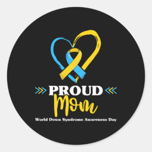 Proud Down Syndrome Mum Awareness  Classic Round Sticker