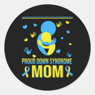 Proud Down Syndrome Mum Down Syndrome Awareness Fa Classic Round Sticker