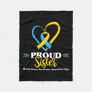 Proud Down Syndrome Sister Awareness 2 Fleece Blanket