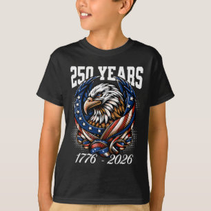 Proud Eagle Patriotic Usa Flag 250 Years 1776-2026 T-Shirt