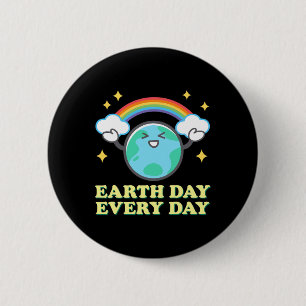 Proud Earth Day Tees Earth Day Every Day Rainbow G 6 Cm Round Badge