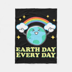 Proud Earth Day Tees Earth Day Every Day Rainbow G Fleece Blanket