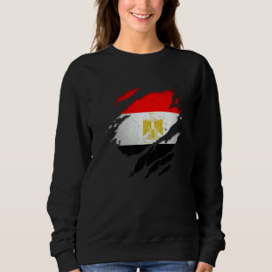 Proud Egyptian Torn Ripped Egypt Flag Sweatshirt