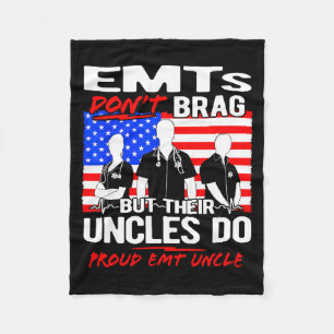 Proud Emt Uncle - Funny Ems Family Quote Emts Don' Fleece Blanket