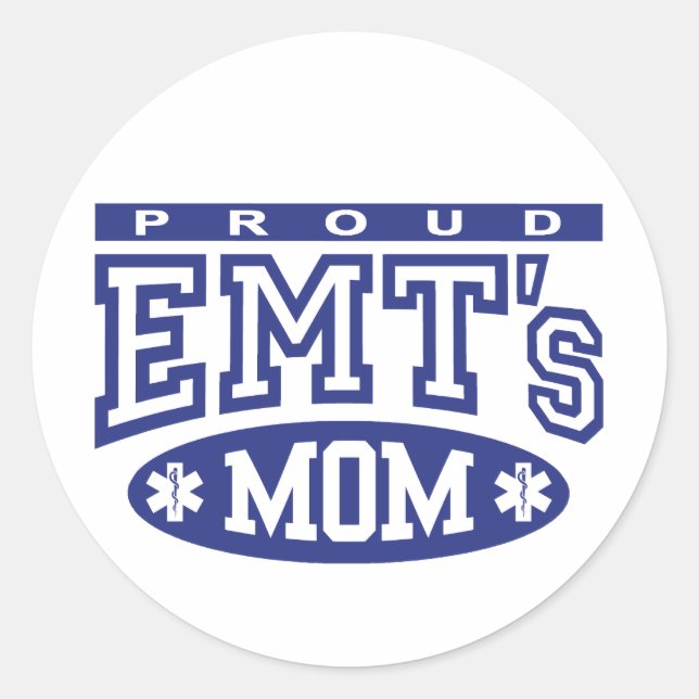 Proud EMT's Mum Classic Round Sticker (Front)