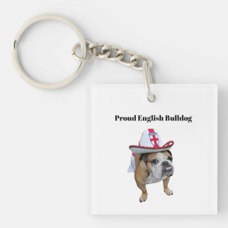 Proud English Bulldog Key Ring