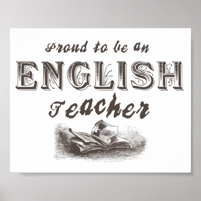 Proud English Teacher Victorian Poster (Front)