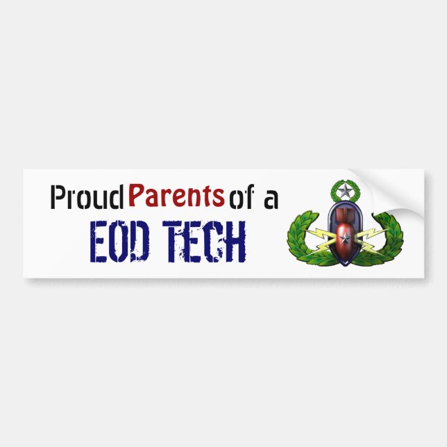 Proud, EOD Tech, Parents Bumper Sticker (Front)