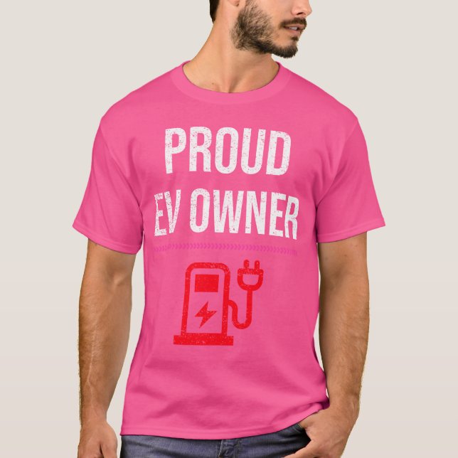 Proud EV owner Electric Vehicle EV Car Battery gif T-Shirt (Front)