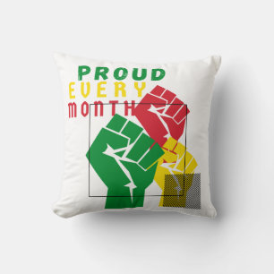 Proud every Month Blackj history Fist Cushion