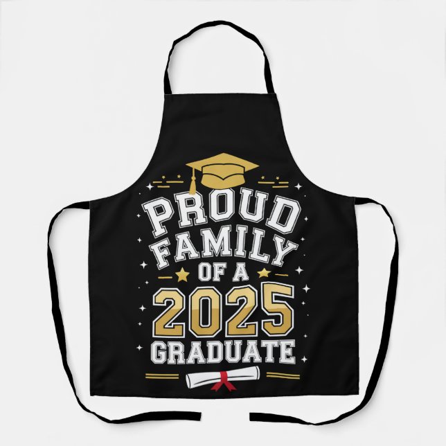 Proud Family Of A 2025 Graduate Graduation Apron (Front)