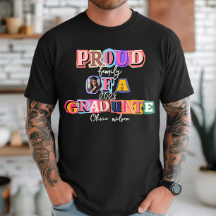 Proud Family Of a Graduate Custom Photo Graduation T-Shirt