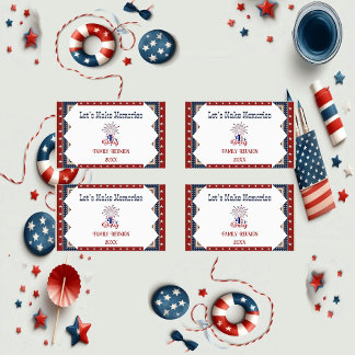 Proud Family Reunion 4th July Stars Firecrackers  Rectangular Sticker