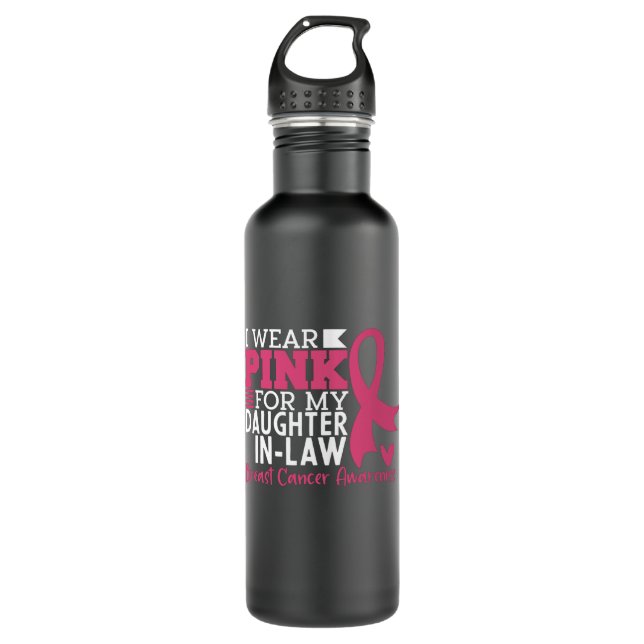Proud Family Support Daughter-in-Law Breast Cancer 710 Ml Water Bottle (Front)