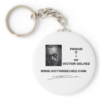 Proud fan of Victor Delhez keyring (white)