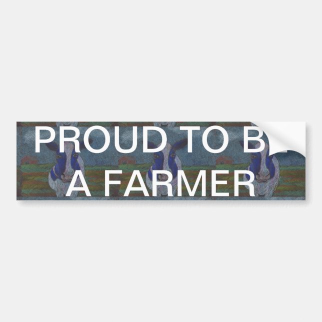 Proud Farmer Dairy Cow Bumper Sticker (Front)